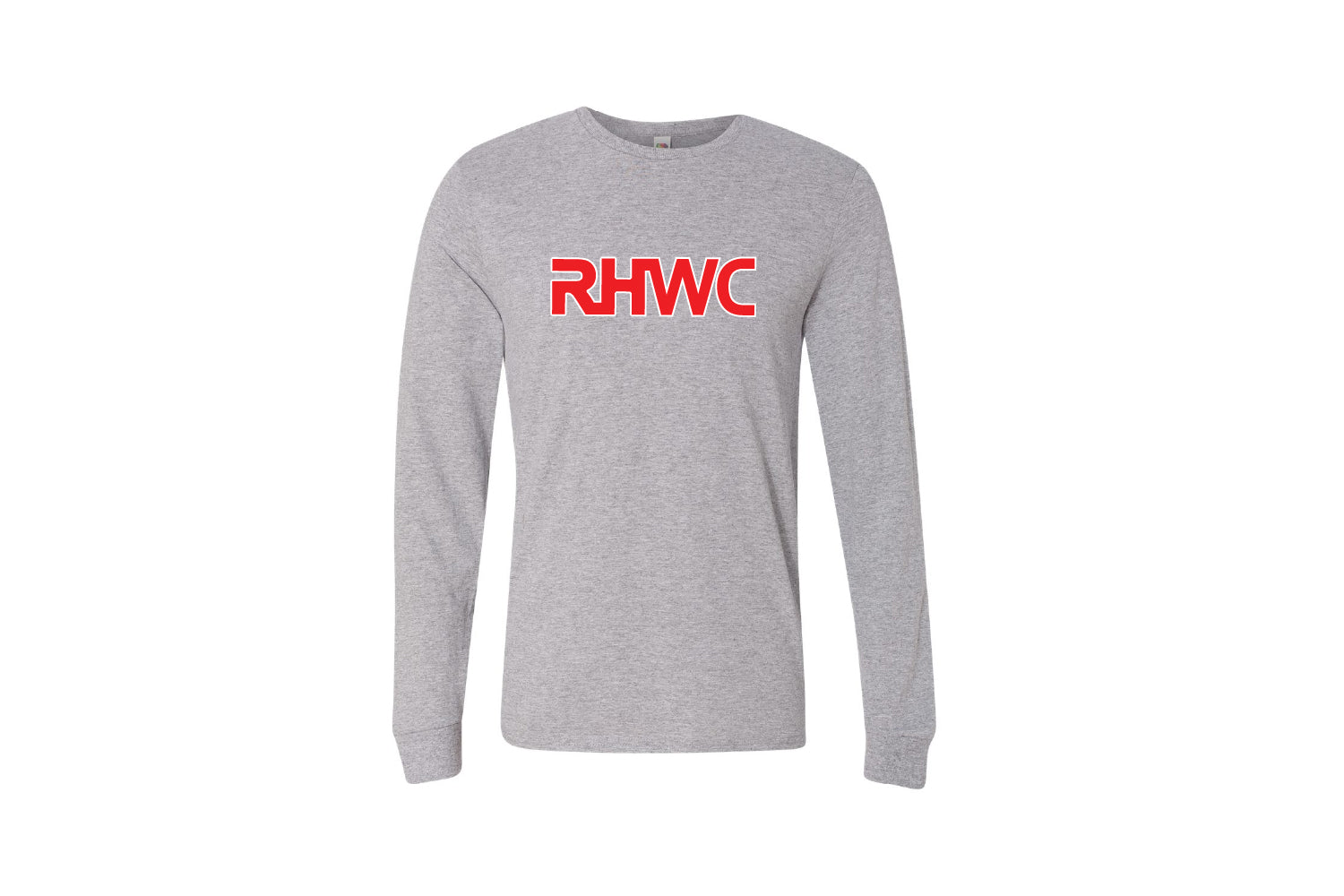 Red Hawk Wrestling Cotton Long Sleeve Shirt - Gray/Red Design