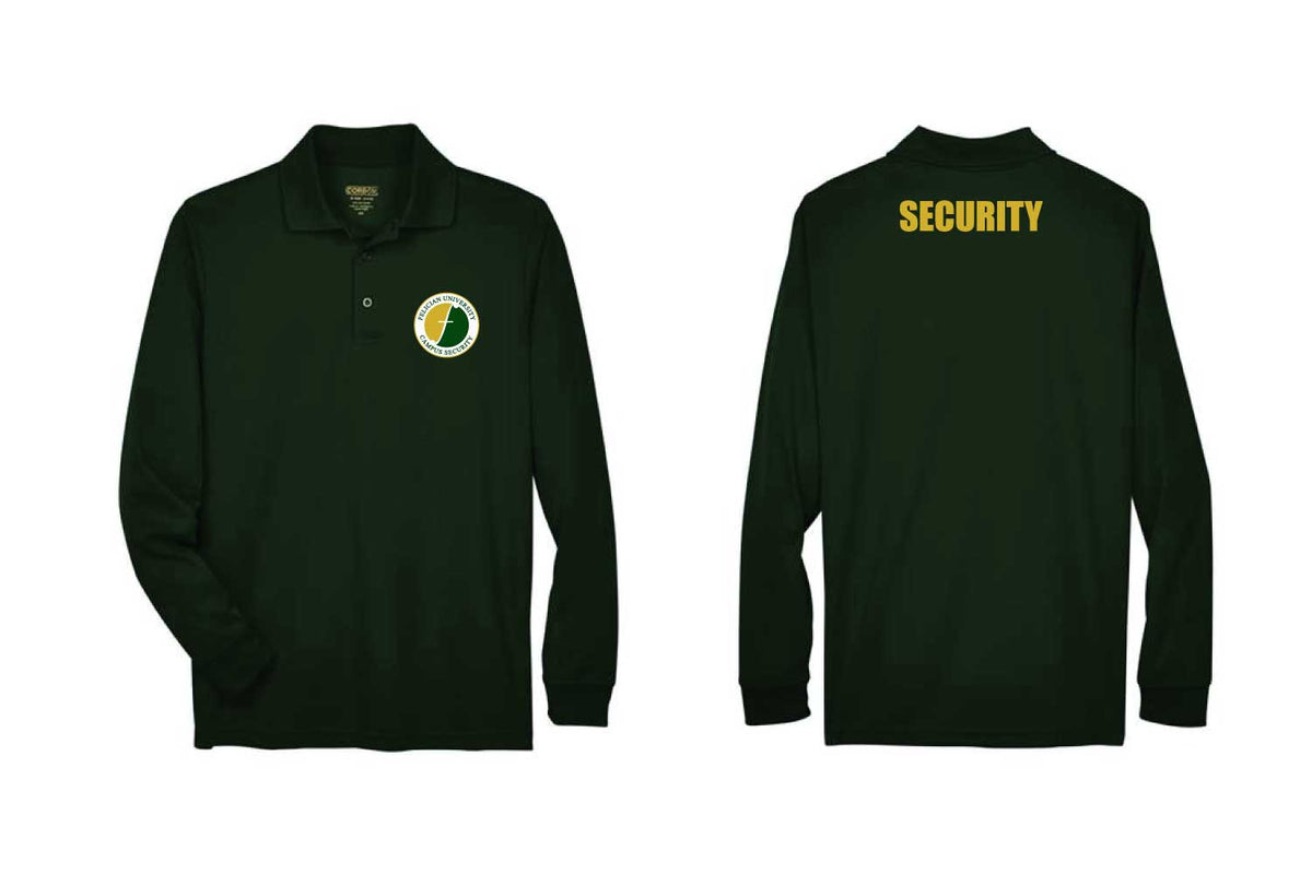 Felician University Campus Security Men's Polyester Longsleeve Polo Shirt - Forest Green