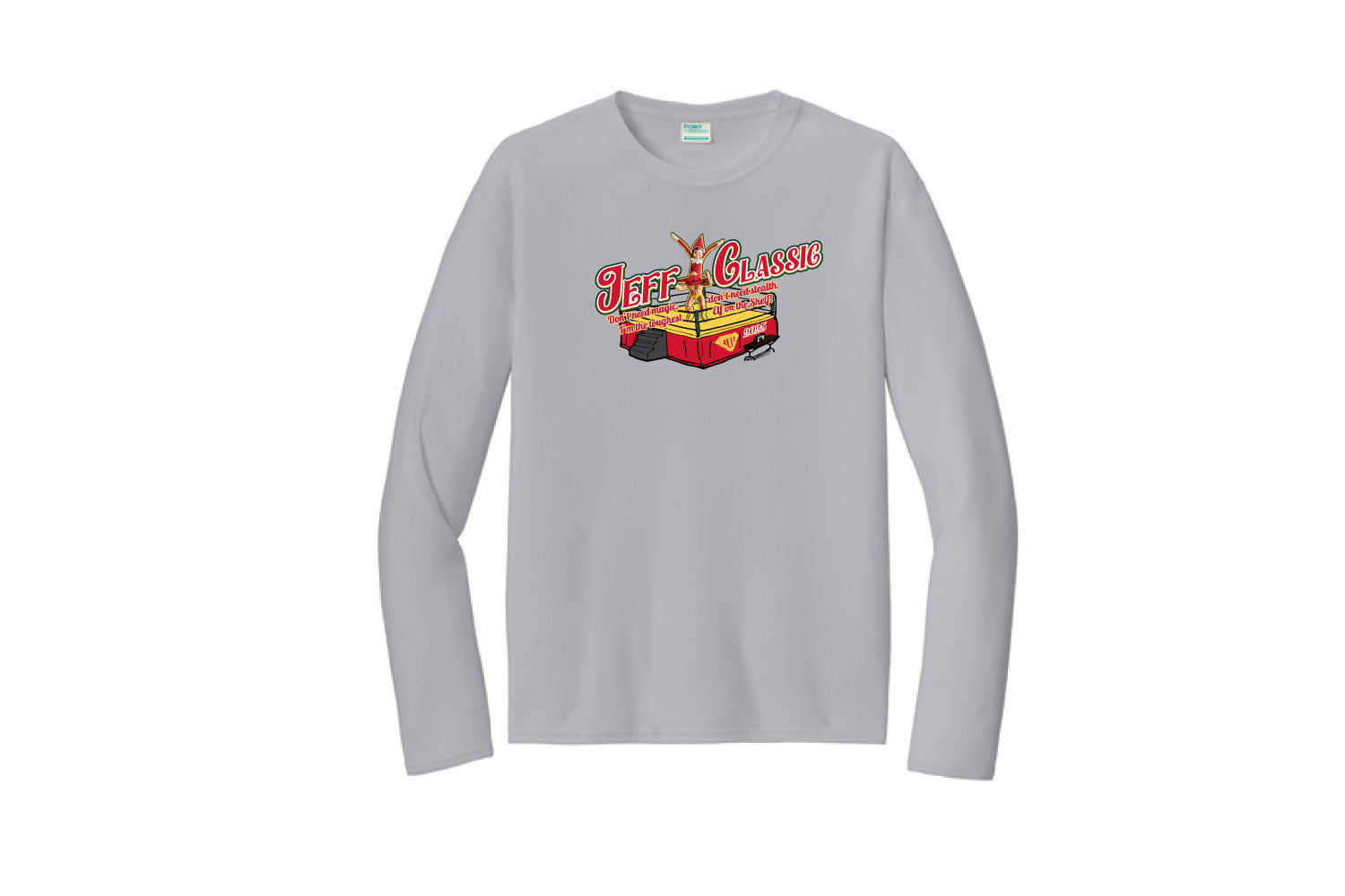 Jeff Classic Wrestling Dryfit Performance Longsleeve Tee - Silver (2025)