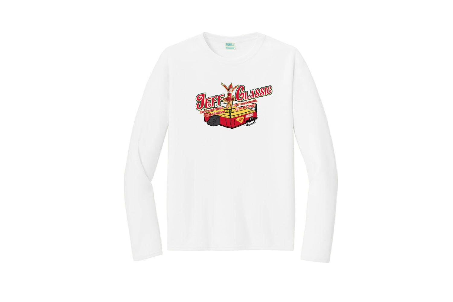 Jeff Classic Wrestling Dryfit Performance Longsleeve Tee - White (2025)