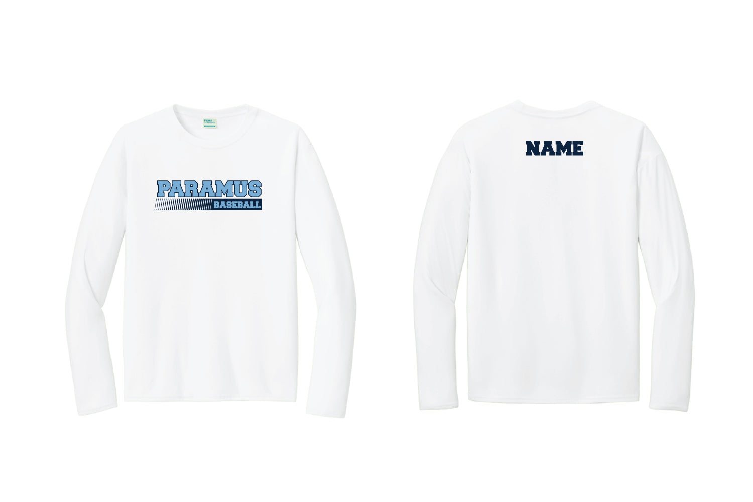 Paramus Baseball Dryfit Long Sleeve Shirt - White