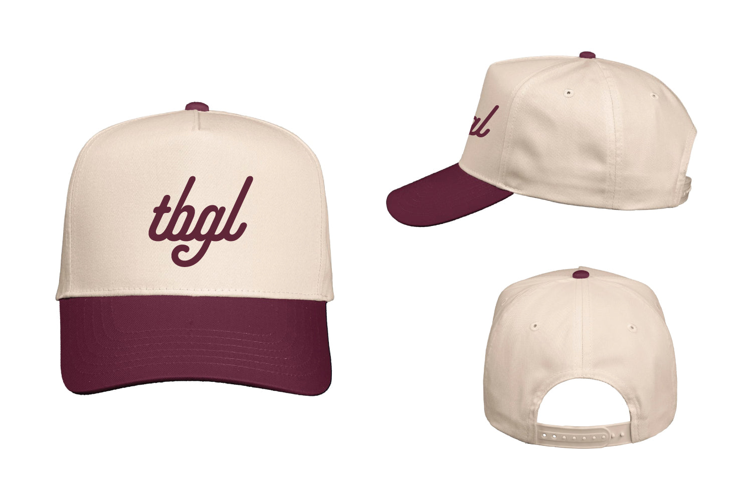 TBGL Snapback Cap - Natural/Maroon