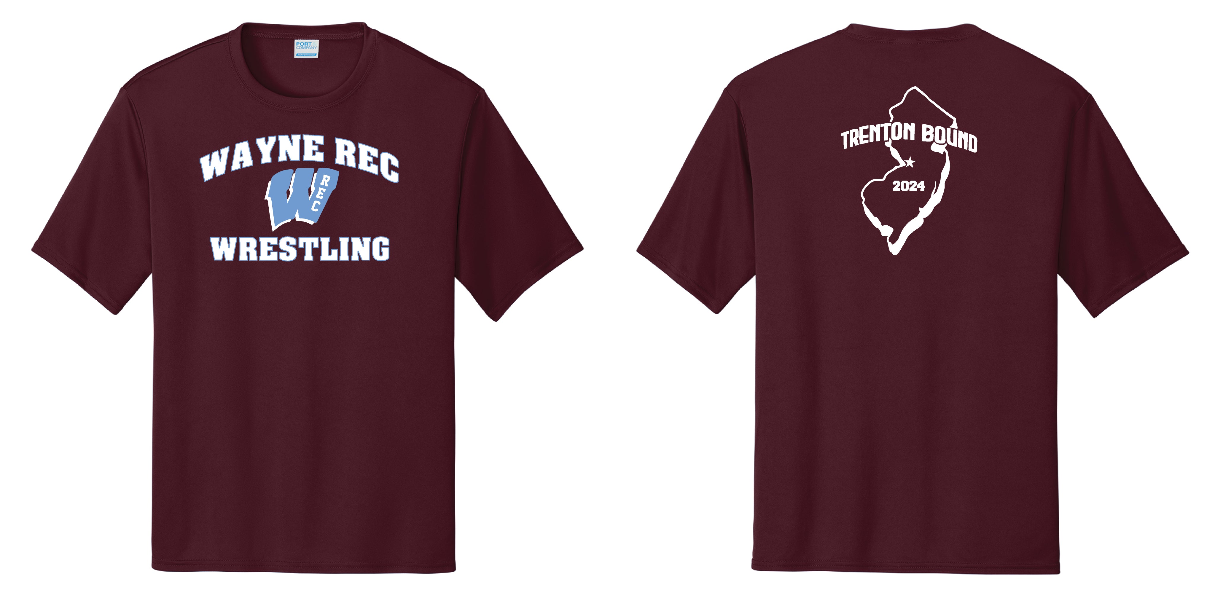 Wayne Rec "State Team" Dryfit Performance Tee - Maroon