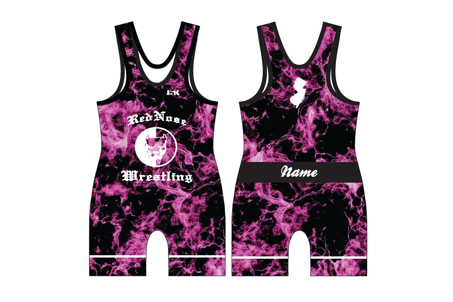 Red Nose Sublimated Men's Singlet - Flames (Pink)