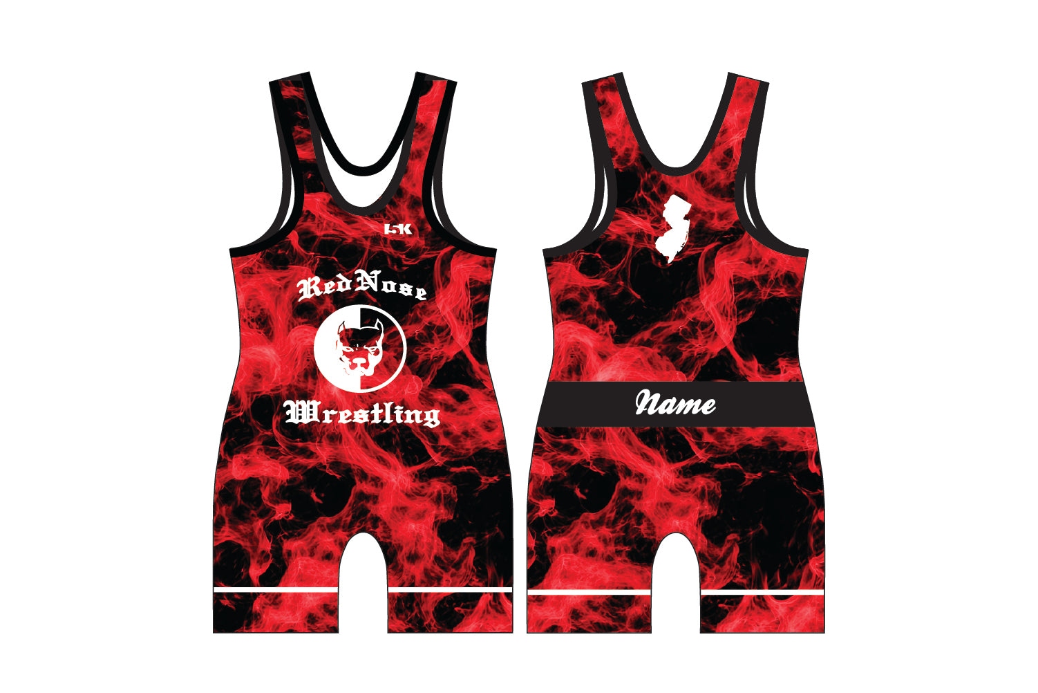 Red Nose Sublimated Men's Singlet - Flames (Red)