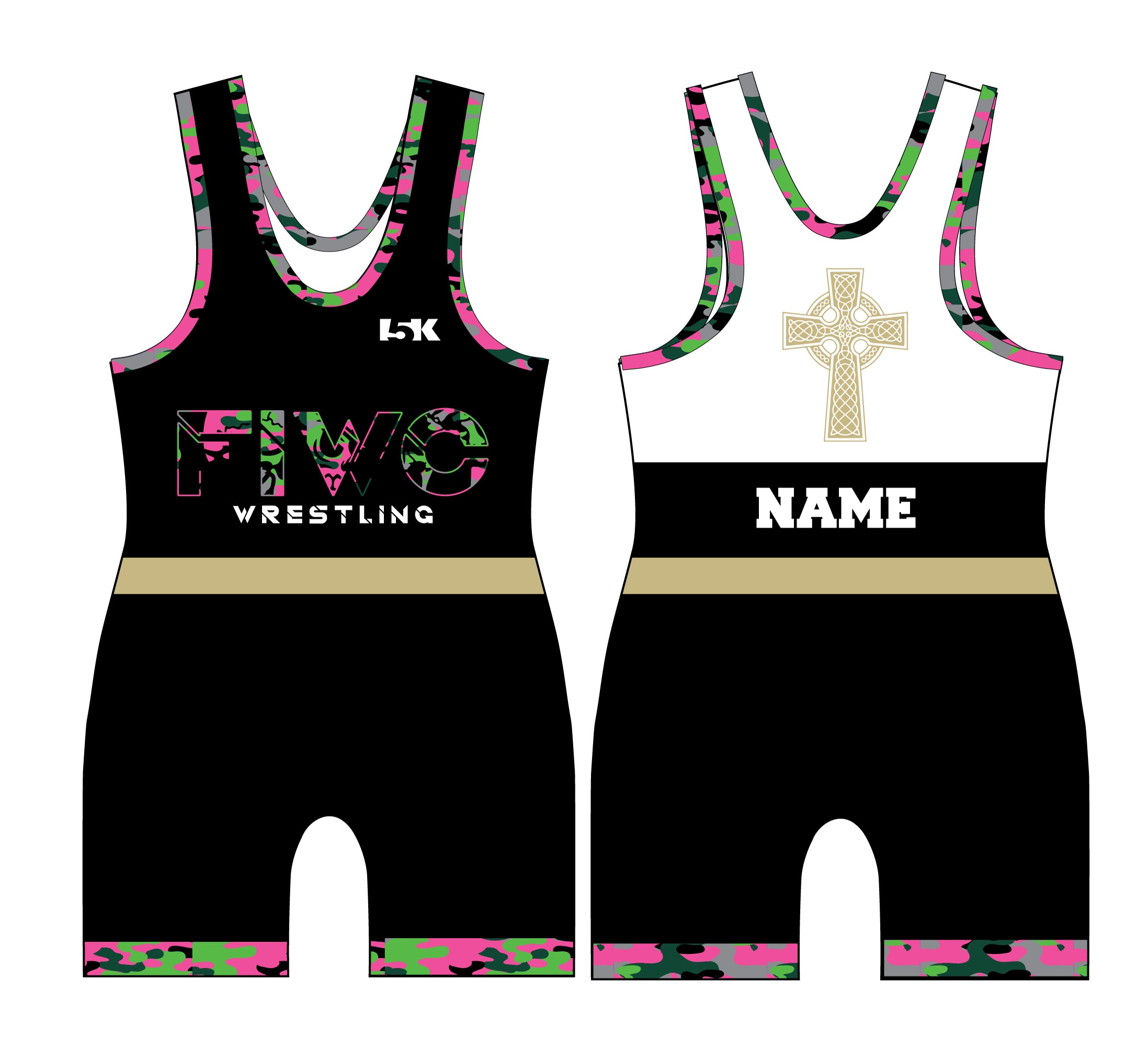 Fightin' Irish Wrestling Sublimated Men's Freestyle Singlet - Design 10