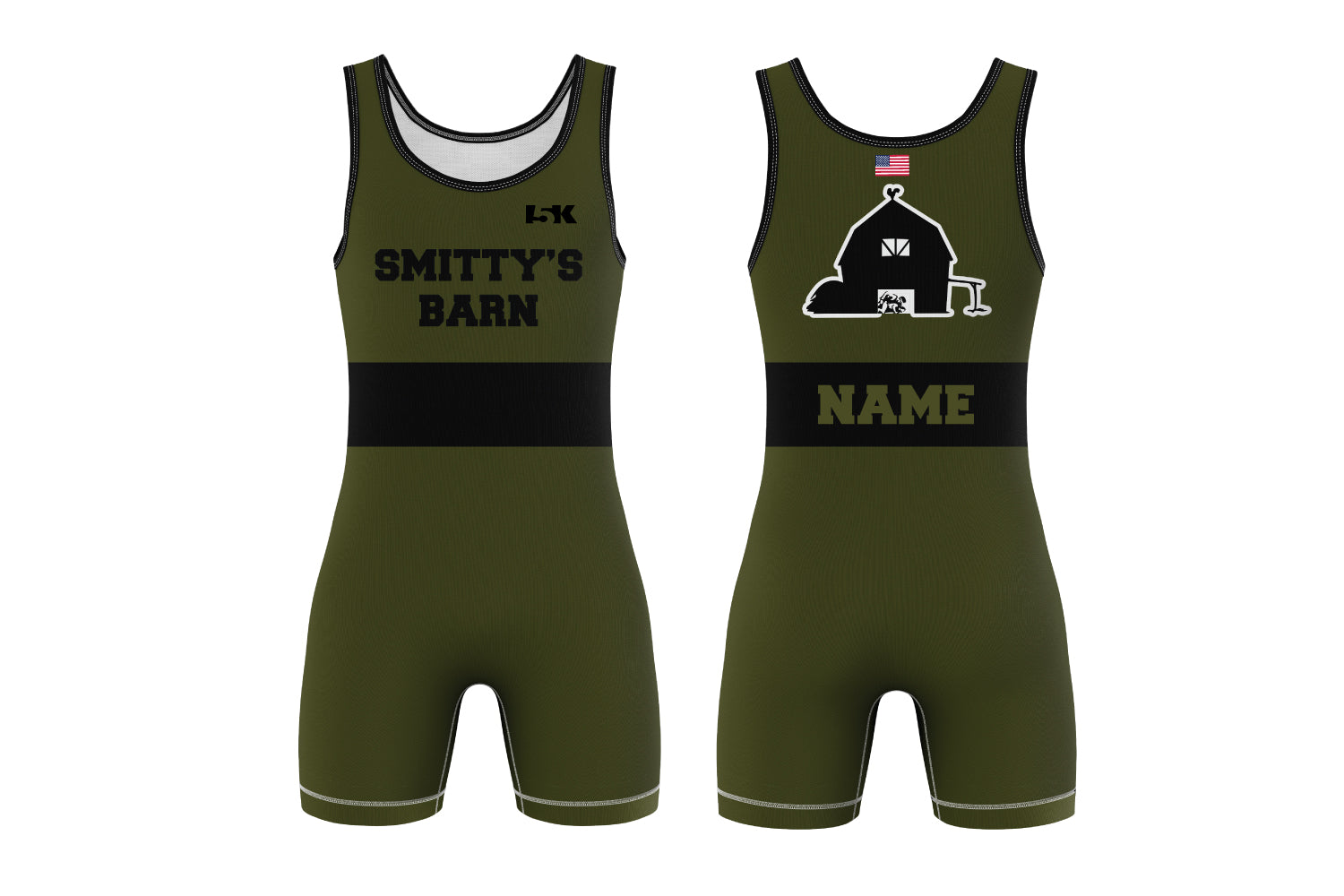 Smitty's Wrestling Barn Sublimated Men's Singlet - Barn Army (Design 2)