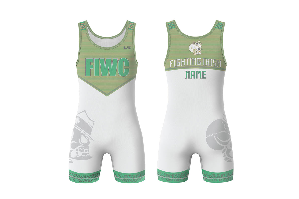 Fightin' Irish Wrestling Sublimated Men's Singlet - Mint Green Design