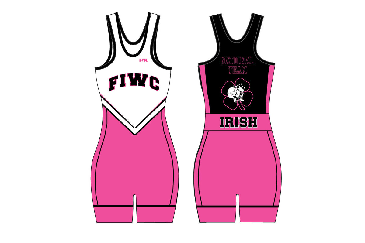 Fightin' Irish Wrestling Sublimated Women's Singlet - National Team 2026 (Pink/White)