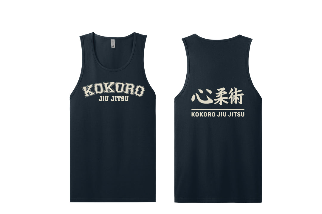 Kokoro Jiu Jitsu Cotton Tank Top - Navy