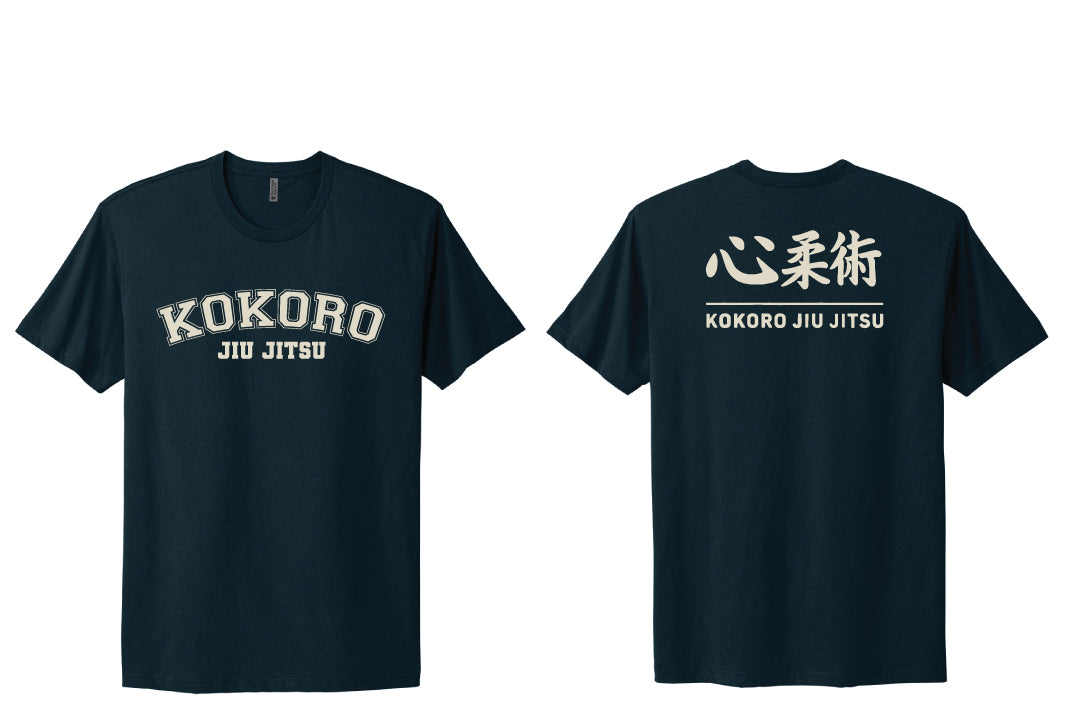 Kokoro Jiu Jitsu Cotton Crew Tee - Navy