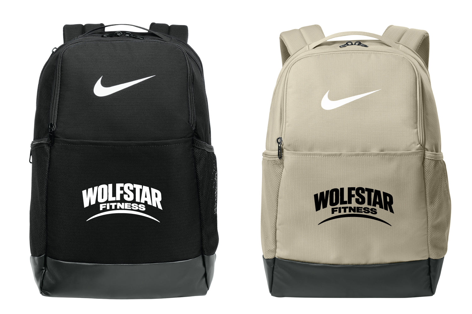 WolfStar Fitness Nike Backpack - Black or Tan (Embroidered Logo)