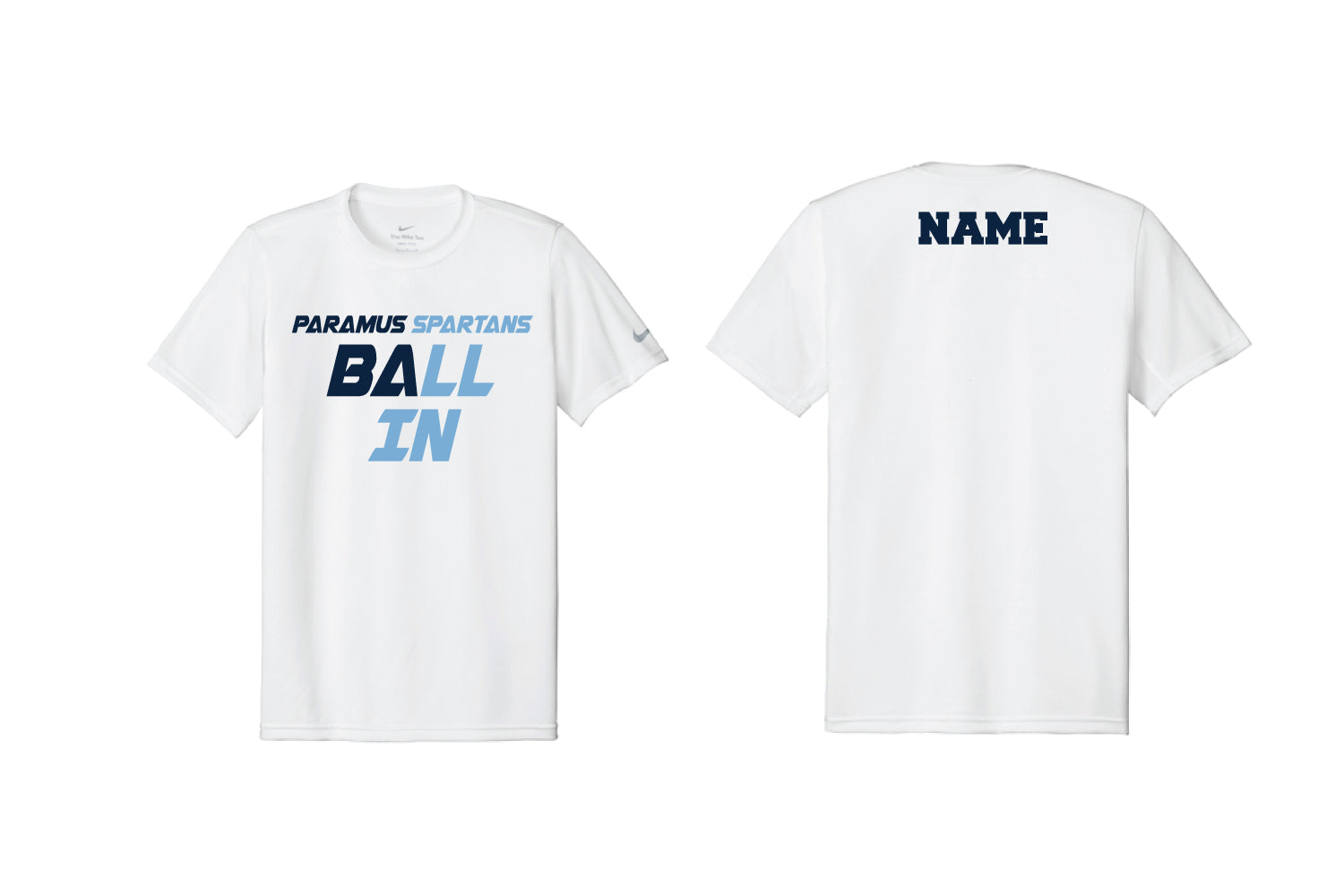 Paramus Basketball Nike DryFit Tee - White (Design 2)