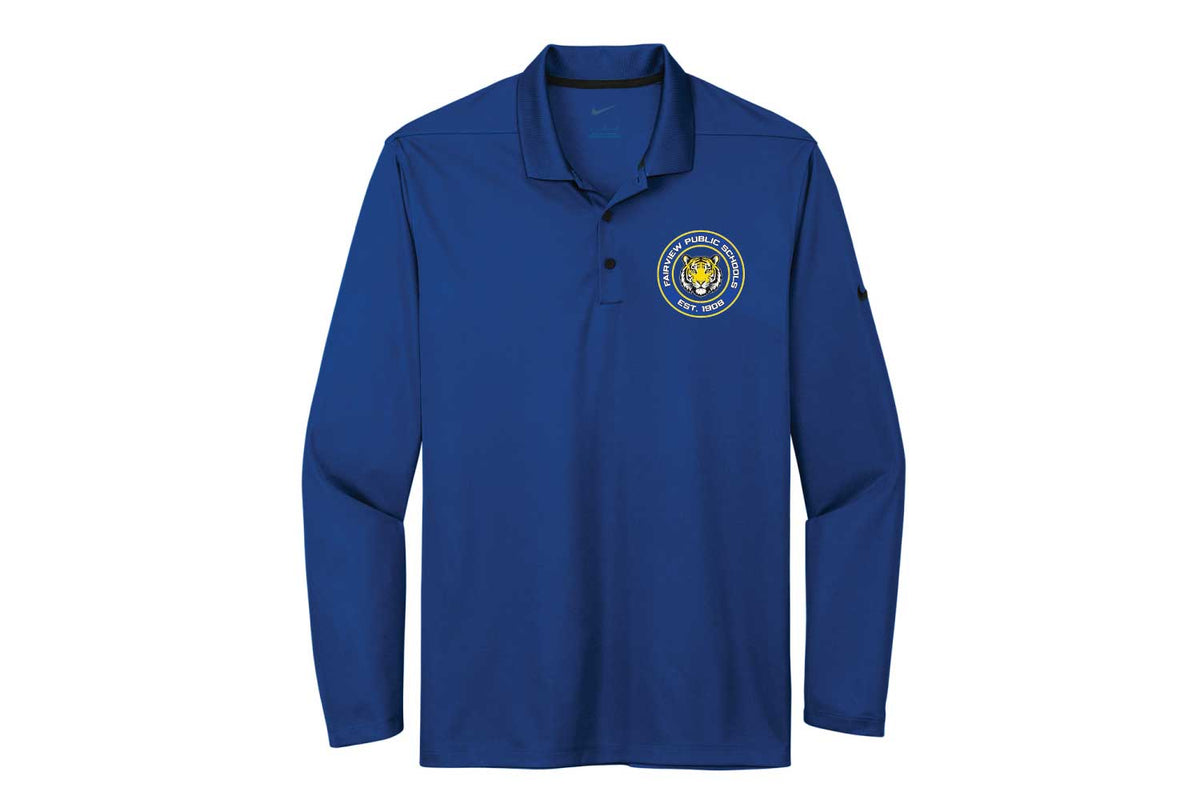 Fairview Public Schools Nike Dri-FIT Long Sleeve Polo - Royal