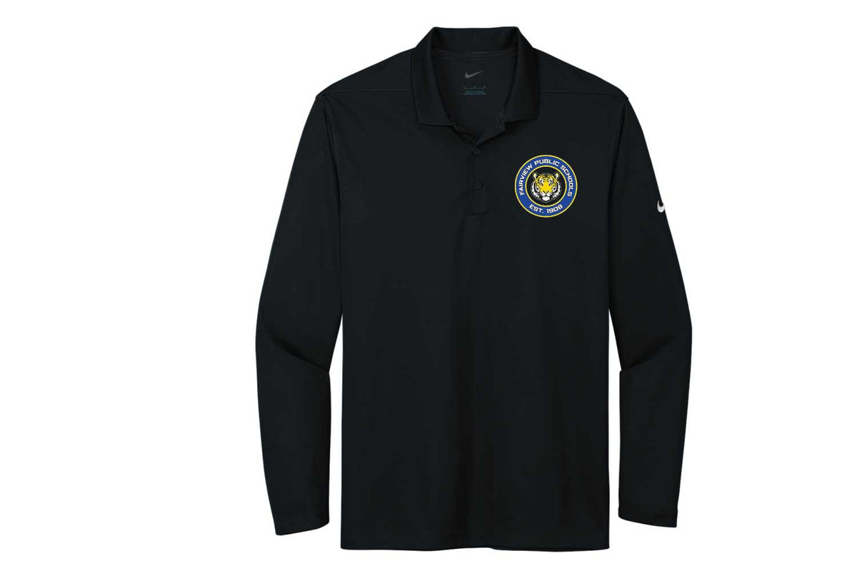 Fairview Public Schools Nike Dri-FIT Long Sleeve Polo - Black