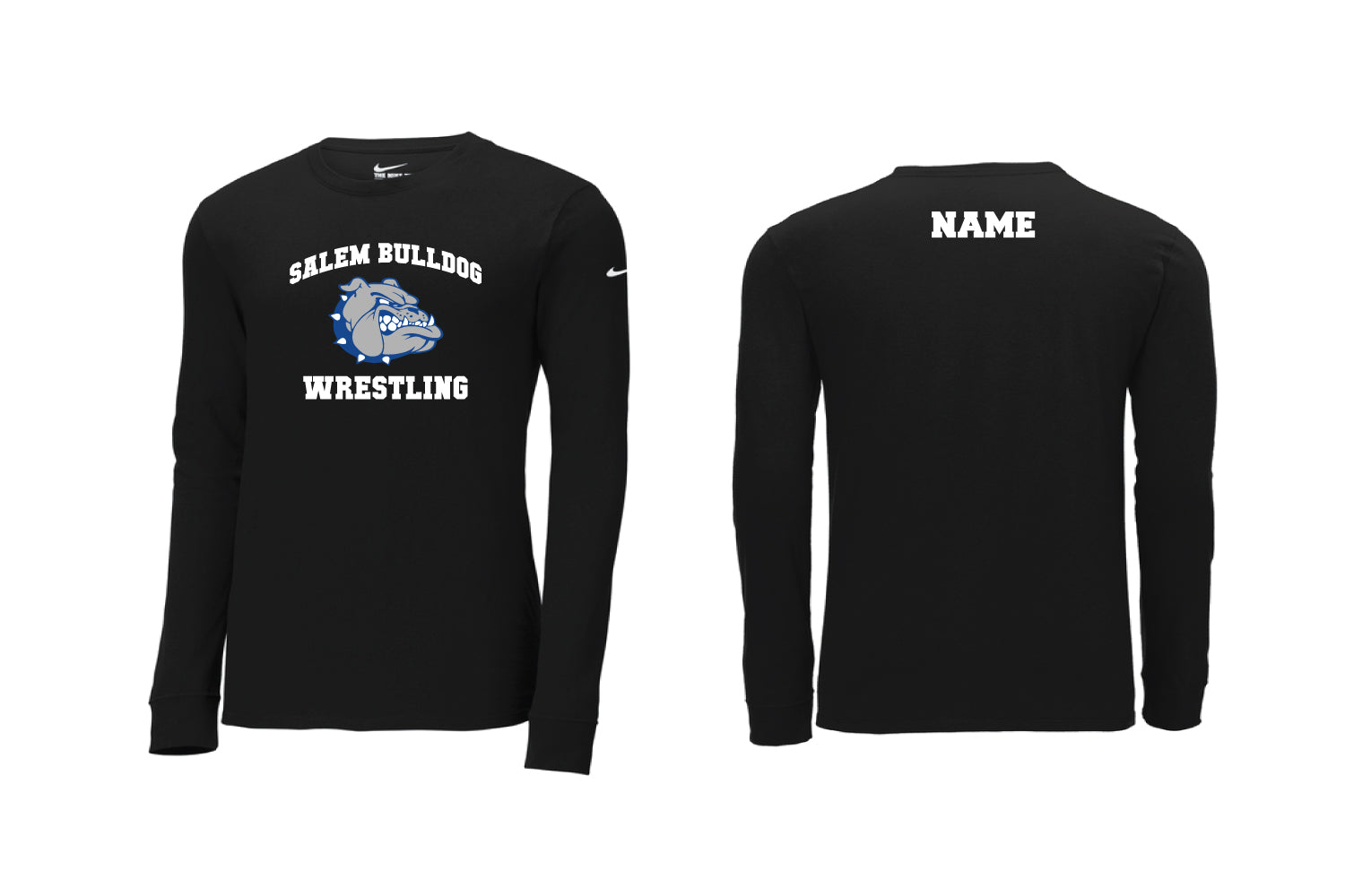 Salem Bulldogs Wrestling Nike Long Sleeve DryFit Shirt - Black