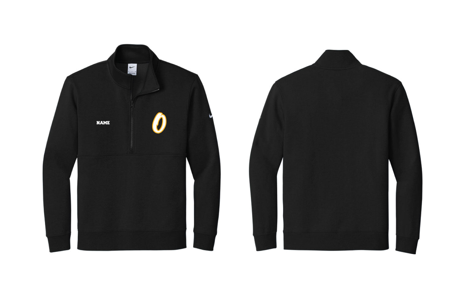Oradell Baseball Nike Qtr Zip Fleece - Black