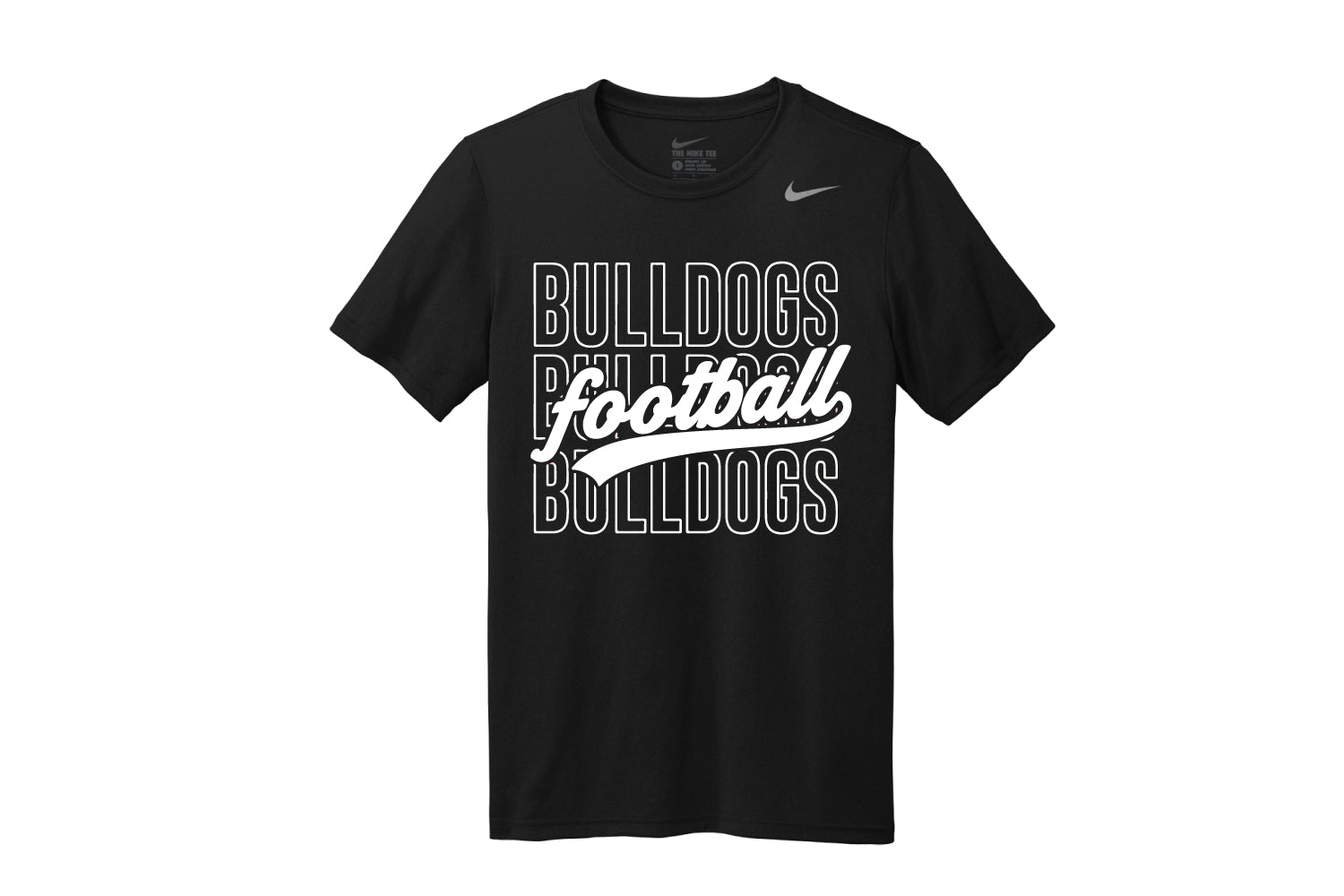 Lynn English Bulldogs Football Nike Dryfit Tee Vintage Logo - Black