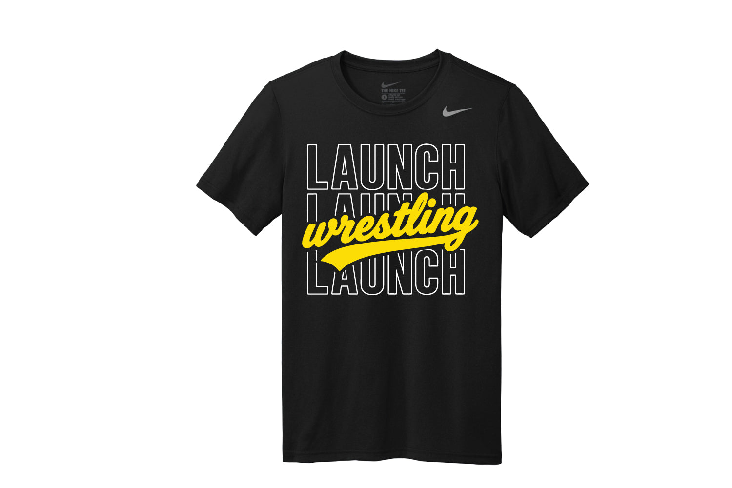 Launch Wrestling Nike Dryfit Tee Vintage Design- Black