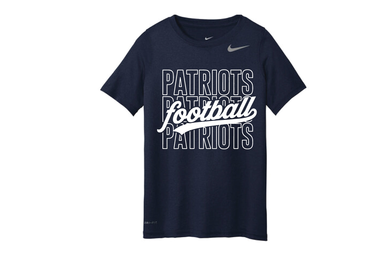 Warwick Pal Patriots Football Nike Dryfit Tee Vintage Design- Navy