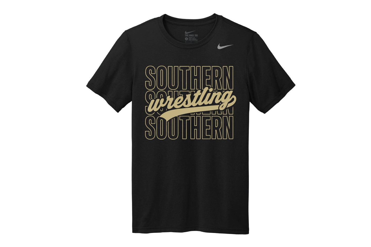 Southern Rams Wrestling Nike Dryfit Tee Vintage Design- Black