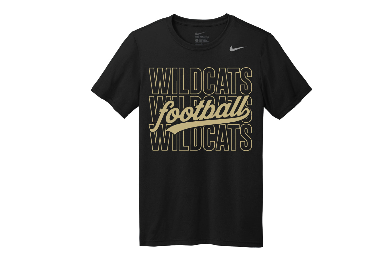 CT State Football Nike Dryfit Tee - Black Vintage Design