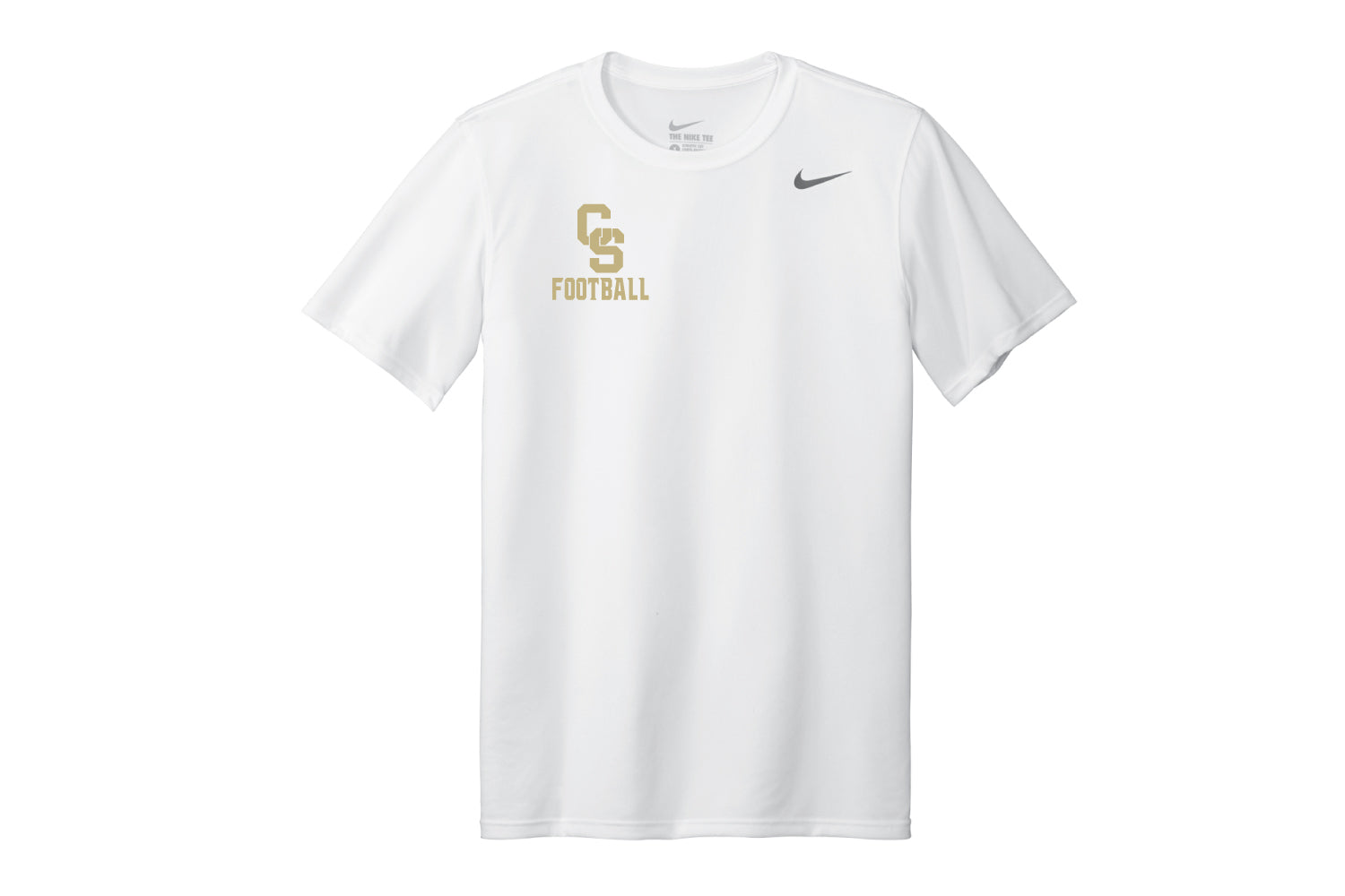 CT State Football Nike Dryfit Tee - White