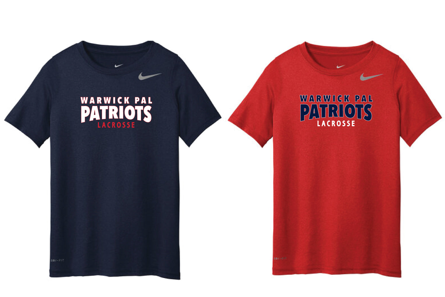 Warwick Pal Patriots Lax Dryfit Nike Shirt - Navy or Red