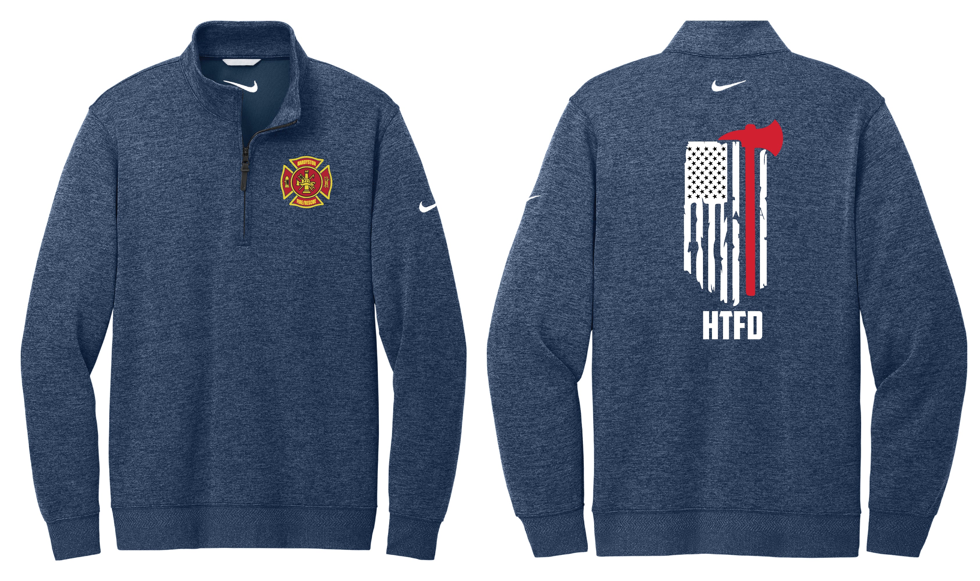 Fire Department Nike Men's Quarter Zip - Navy