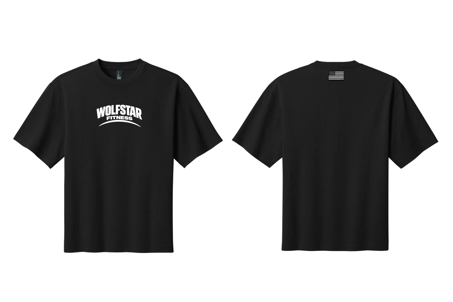 WolfStar Fitness Oversized T-Shirt - Black - Design 1