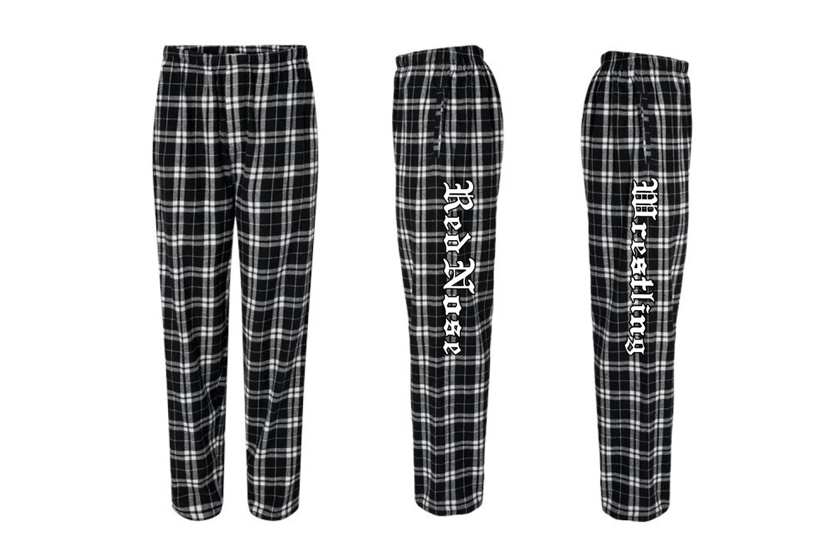 Red Nose Flannel PJ Pants - Black/White