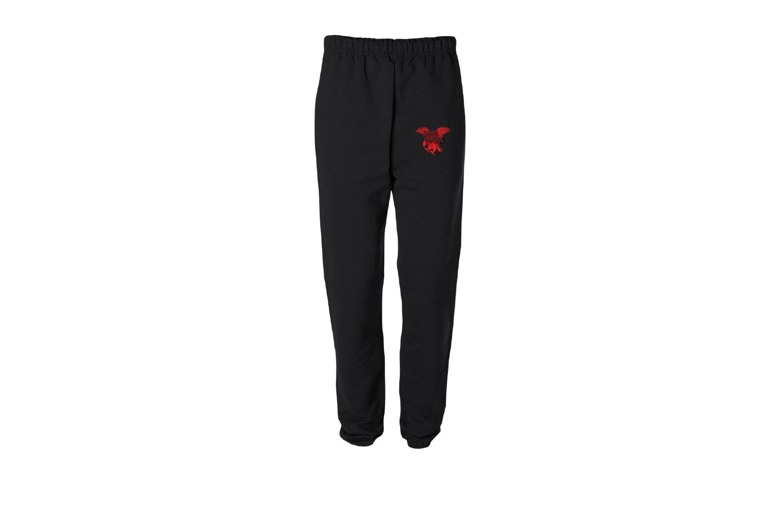Red Hawk Wrestling Cotton Sweatpants - Black/Red Design