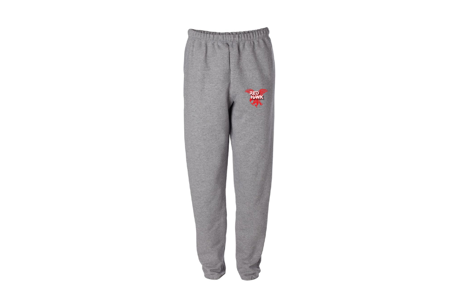 Red Hawk Wrestling Cotton Sweatpants - Gray/Red Design