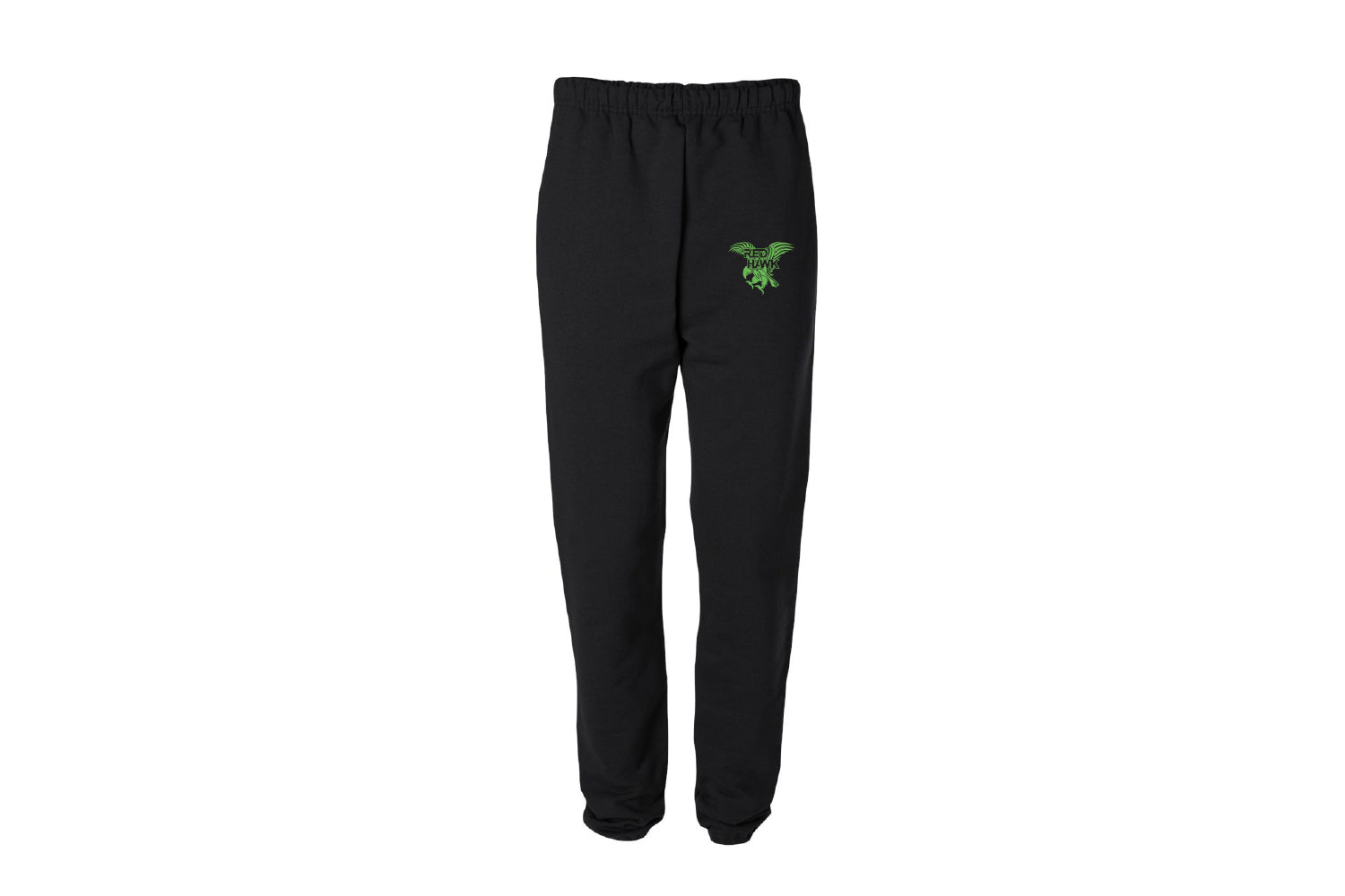 Red Hawk Wrestling Cotton Sweatpants - Green/Black Design