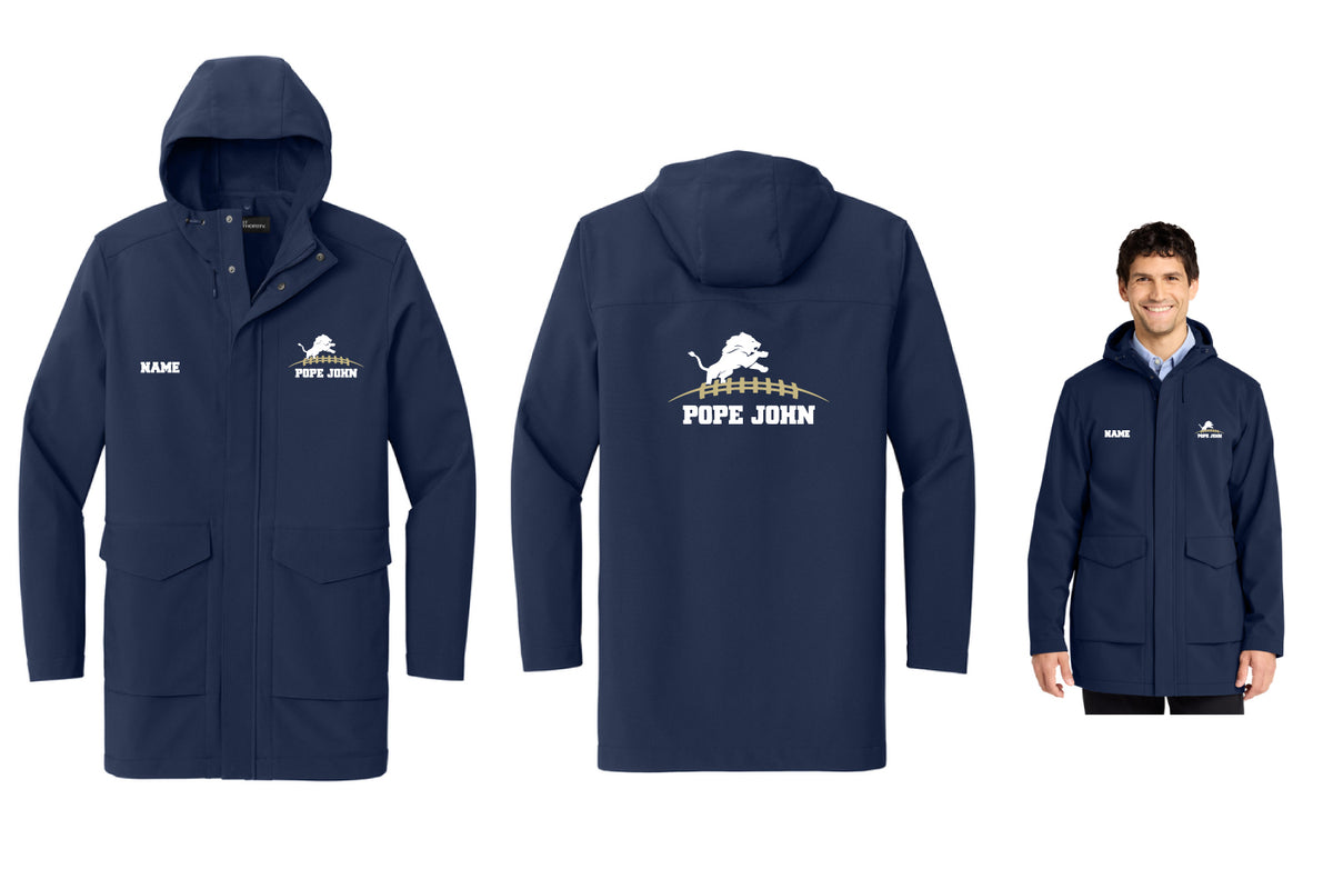 Pope John Football Men's Soft Shell Sideline Parka Jacket - Navy