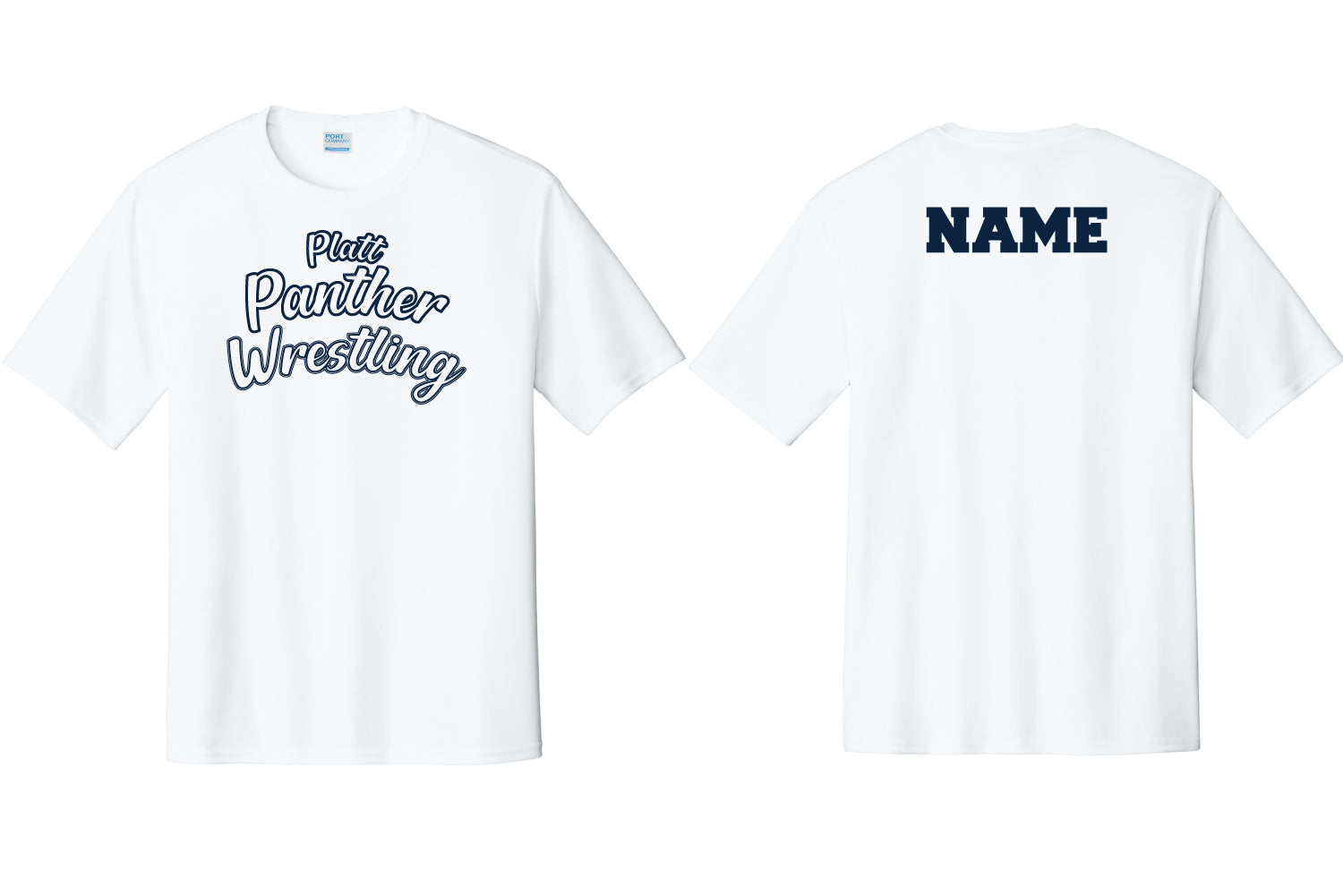 Platt Panther Wrestling Dryfit Performance Tee - White