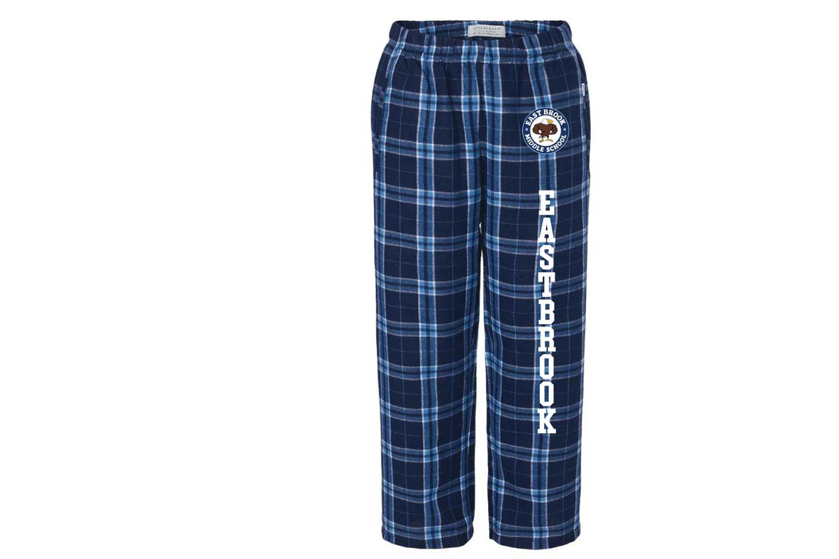 East Brook Middle School Flannel PJ Pants - Navy/Carolina