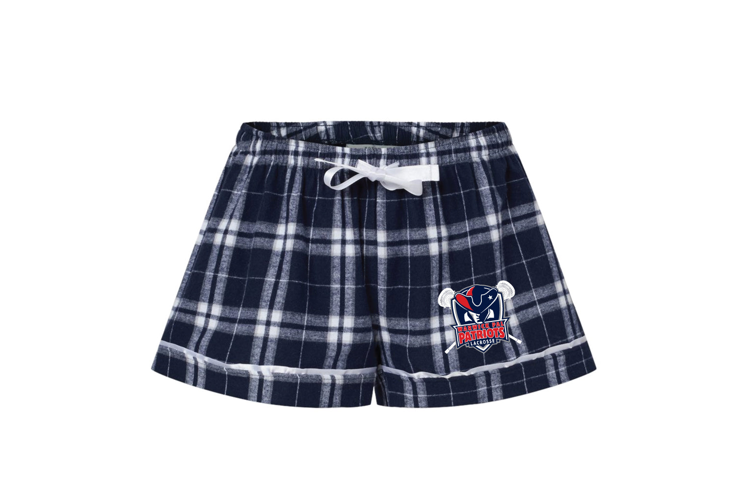 Warwick Pal Patriots Lax Women's Flannel Shorts - Navy/Silver
