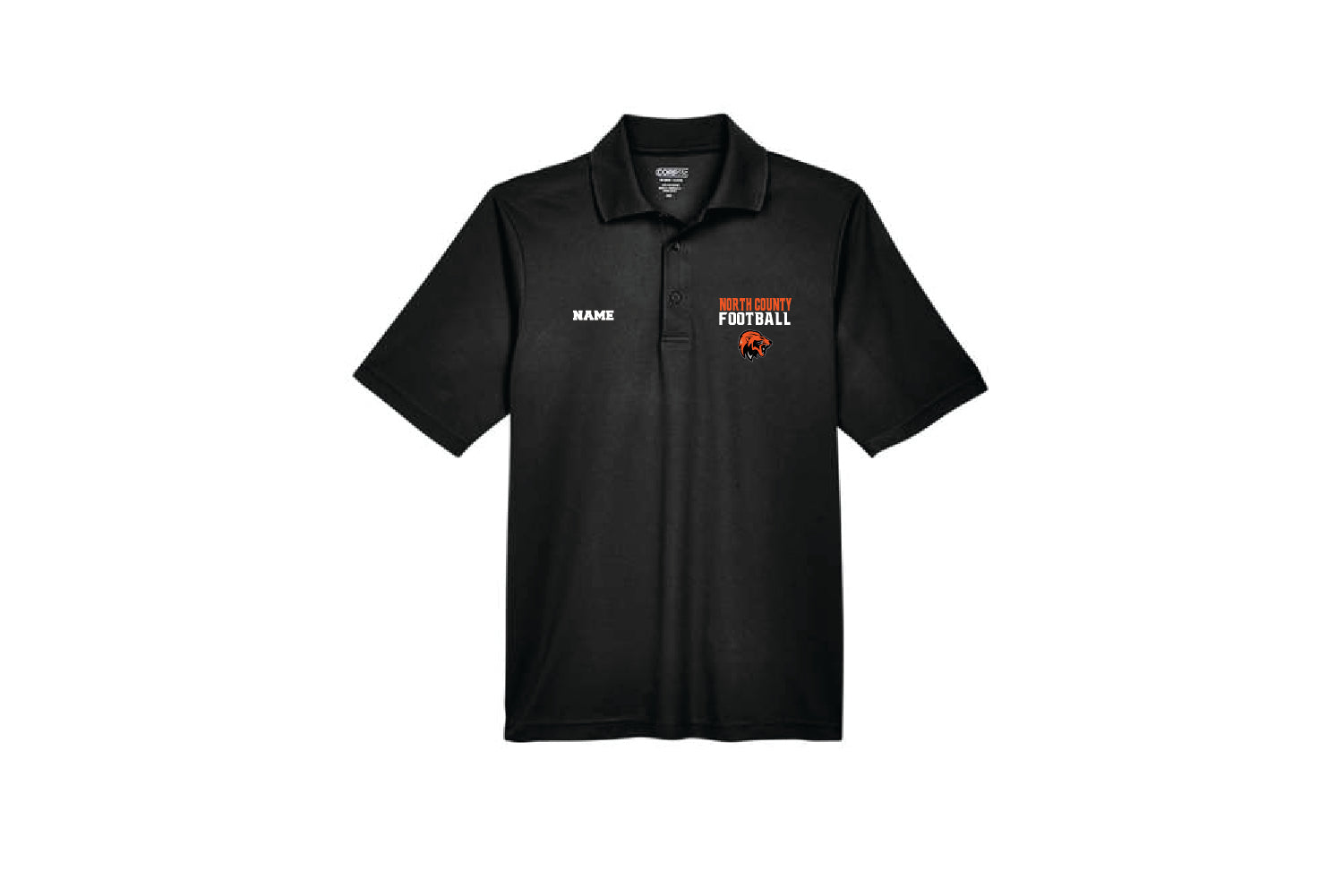 North County Lions Men's Polyester Pique Polo Shirt - Black