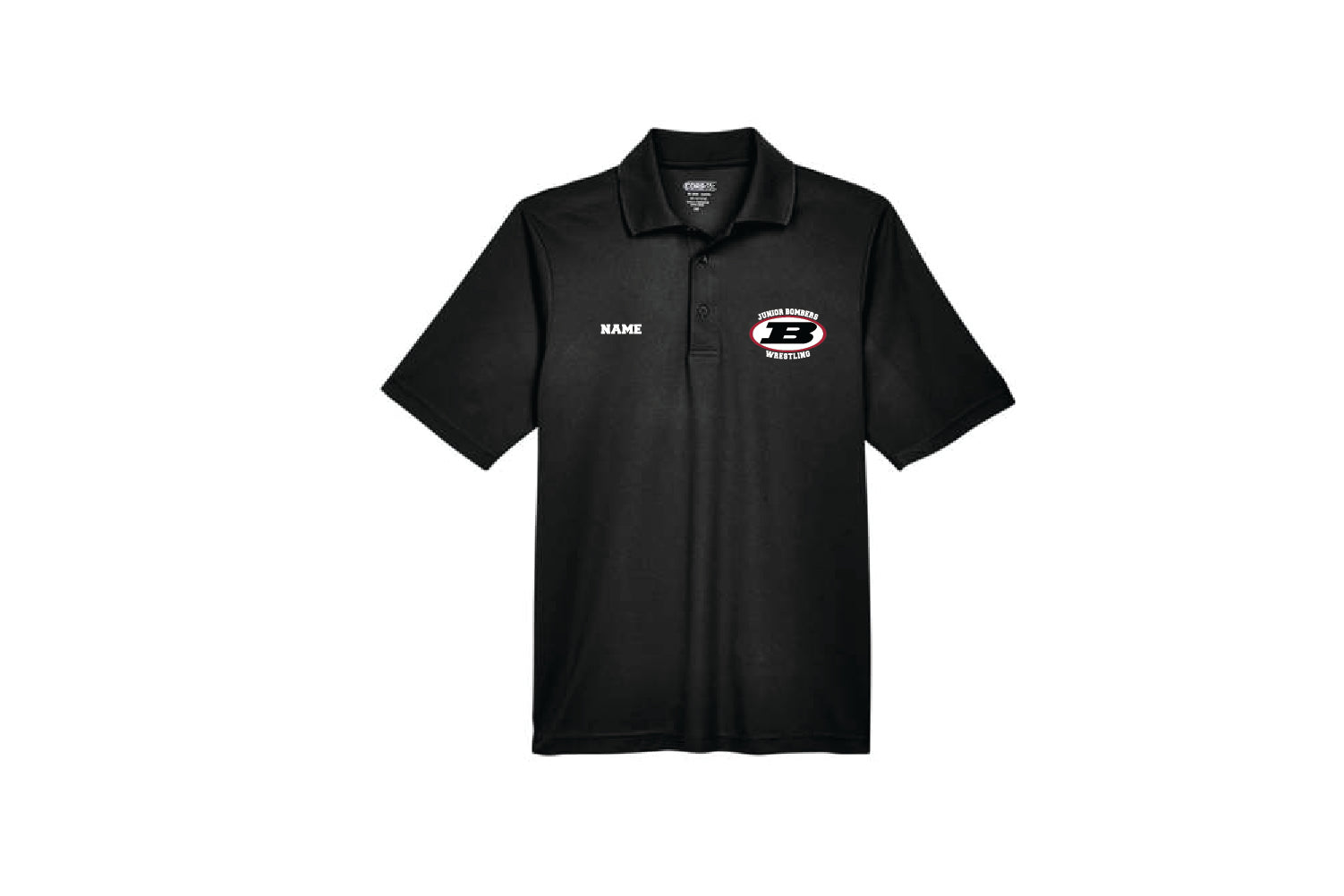 Boonton Bombers Wrestling Men's Polyester Pique Polo Shirt - Black
