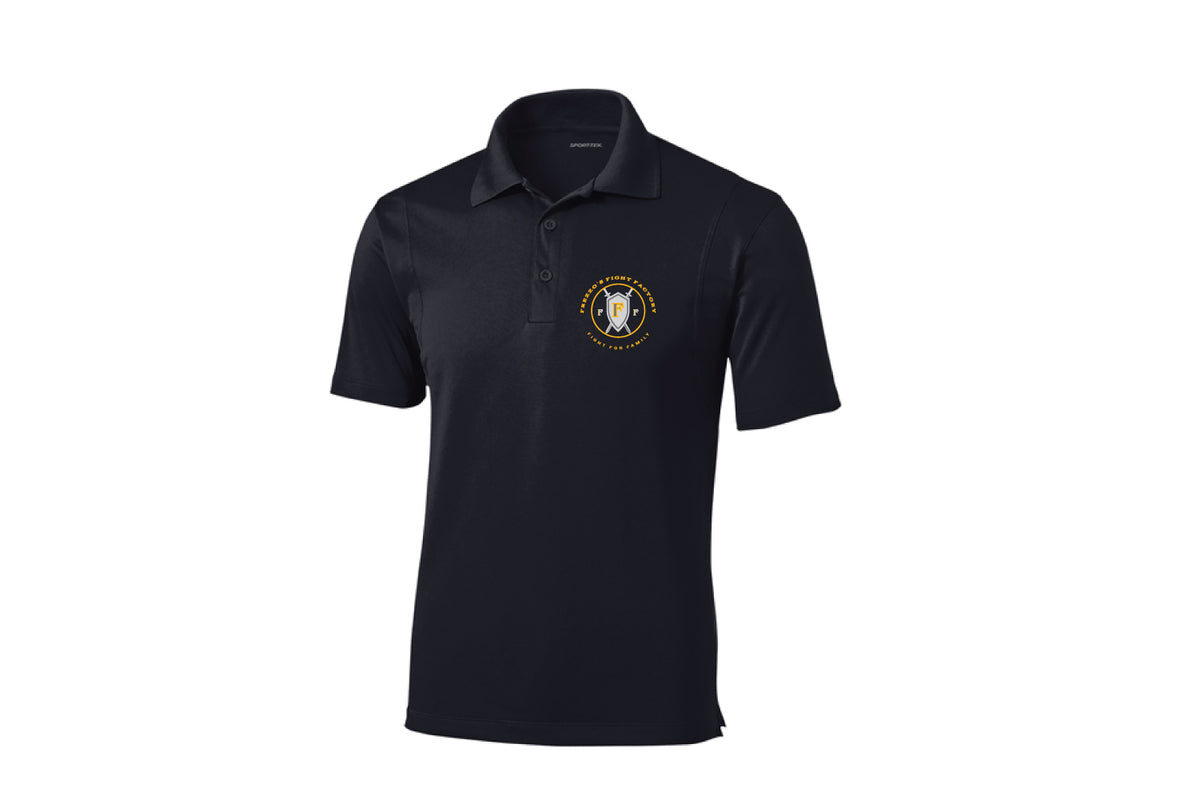 Frezzo's Fight Factory Men's Polyester Pique Polo Shirt - Black