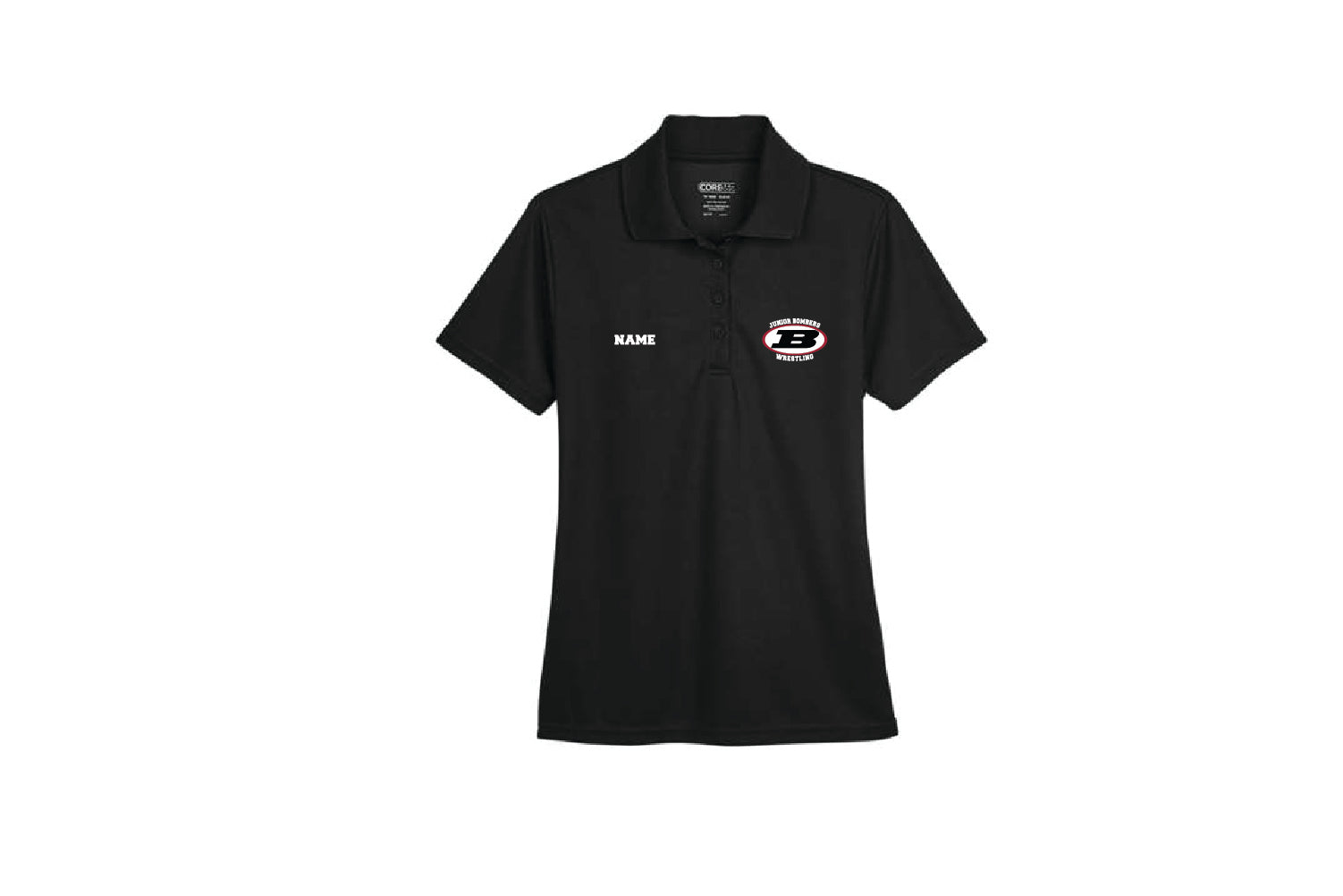 Boonton Bombers Wrestling Women's Polyester Pique Polo Shirt - Black