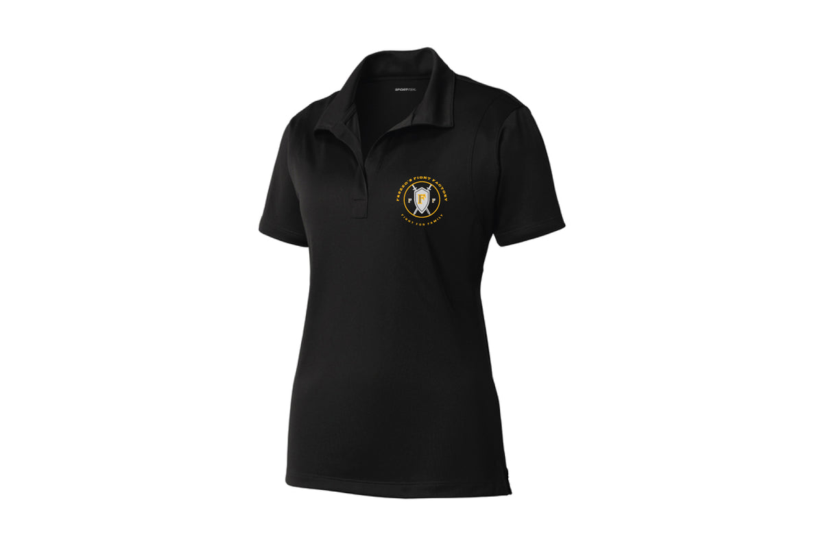Frezzo's Fight Factory Women's Polyester Pique Polo Shirt - Black