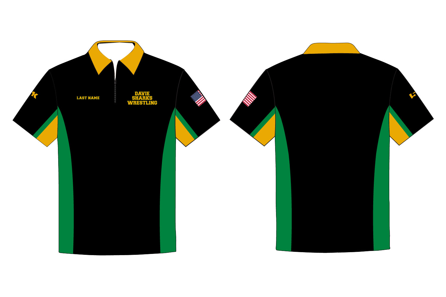 Davie Sharks Wrestling Sublimated Polo Shirt