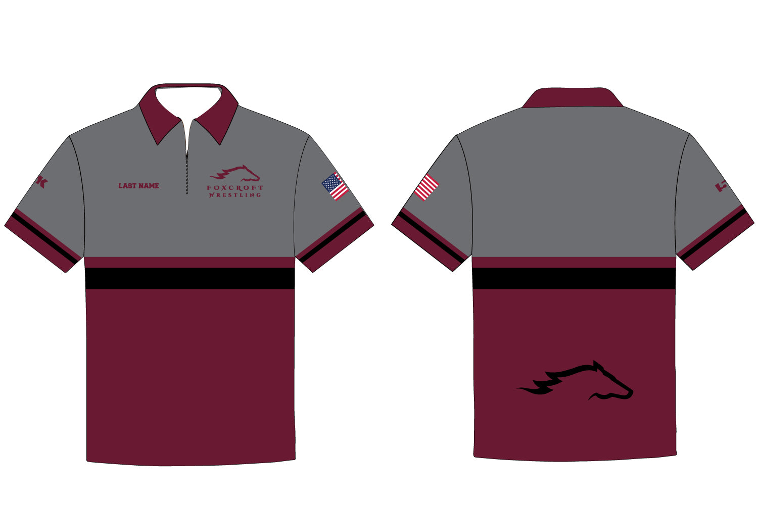 Foxcroft Wrestling Sublimated Polo Shirt