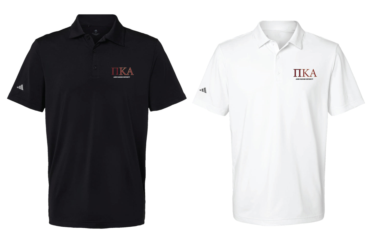 JMU Pi Kappa Alpha Adidas Polo - Black/White