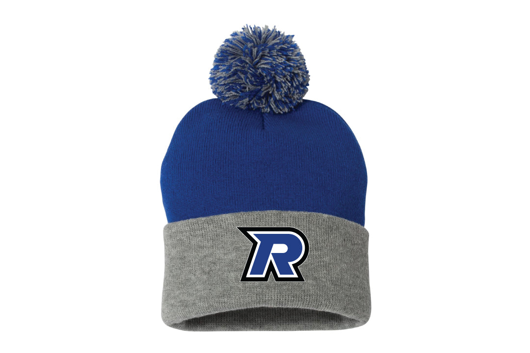 Tri-Town Renegades Pom Beanie - Grey/Royal