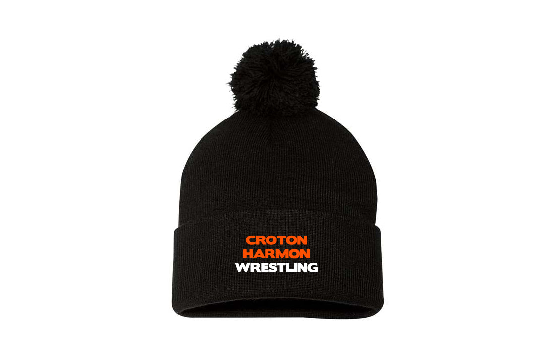 Croton Harmon Wrestling Pom Beanie - Black