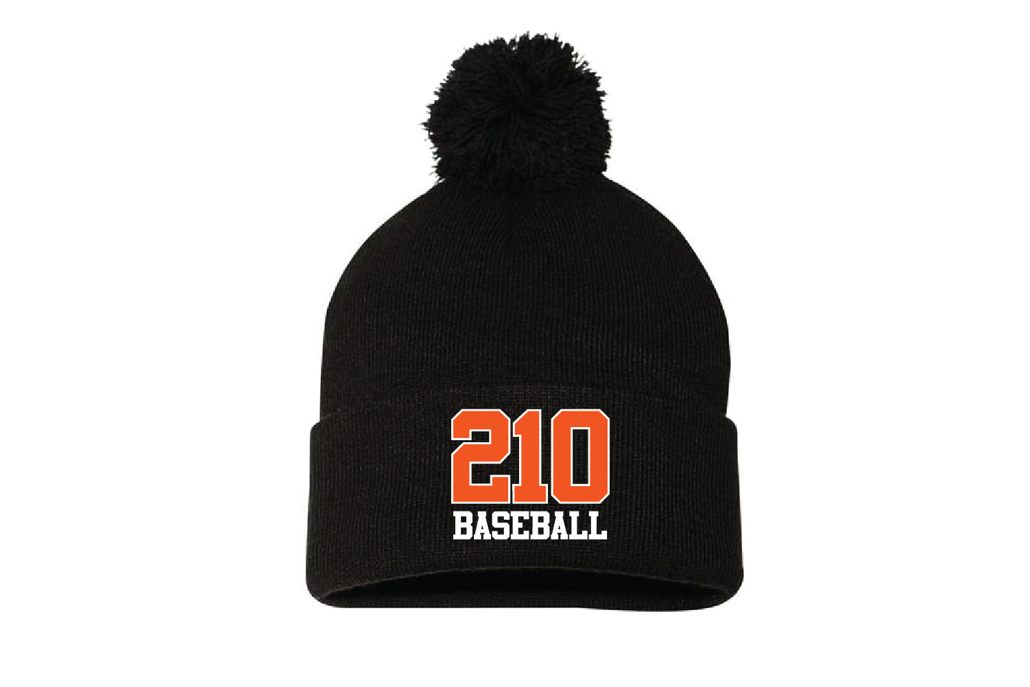210 Baseball Pom Beanie - Black