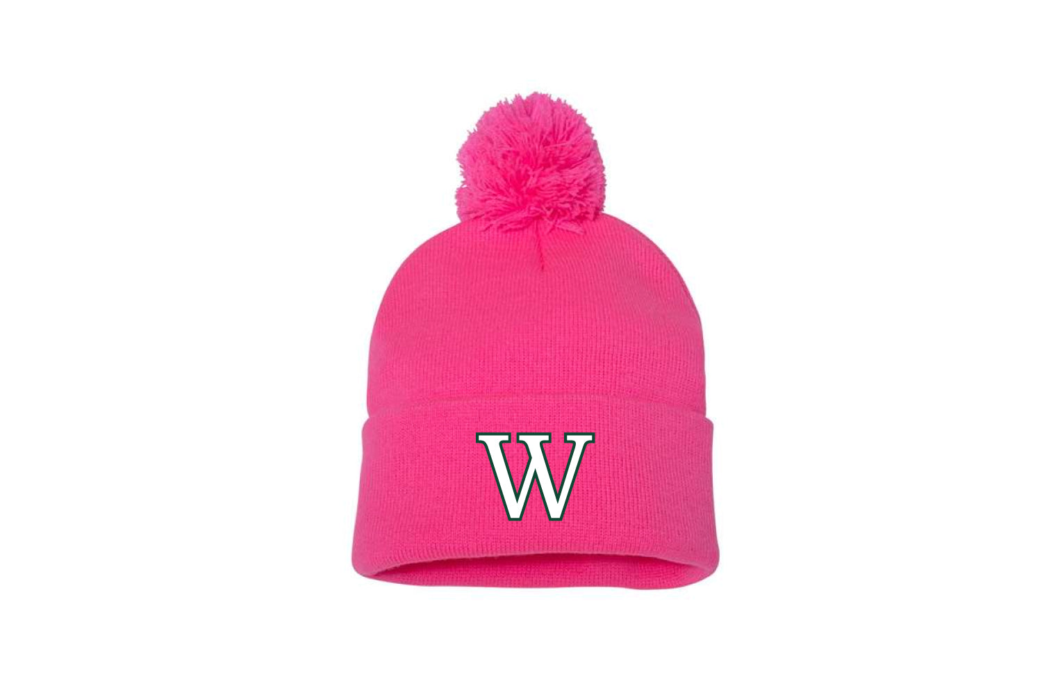 Wachusett Football Pom Beanie - Pink